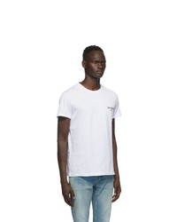 Balmain White Round Neck T Shirt