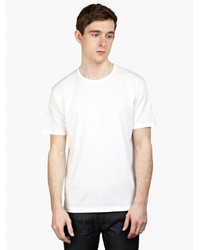 Sunspel White Short Sleeve Crew Neck T Shirt