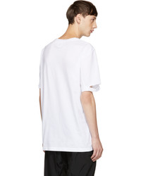 Helmut Lang White Standard Fit Cut Hem T Shirt
