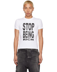 Vetements White Stop Being Rich T Shirt