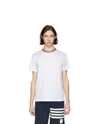 Moncler White Tricolor Collar T Shirt