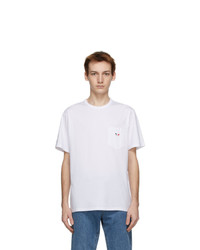 MAISON KITSUNÉ White Tricolor Fox Patch Pocket T Shirt