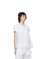 Noir Kei Ninomiya White Tulle Overlay T Shirt