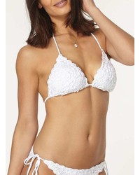 South Beach White Crochet Bikini Top