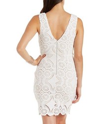 Sleeveless Crocheted Lace Dress