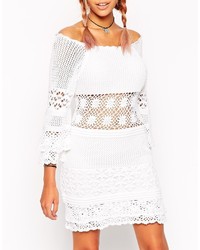 Asos Collection Crochet Dress With Off Shoulder
