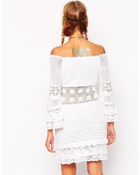 Asos Collection Crochet Dress With Off Shoulder