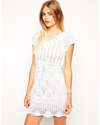 Asos Collection Crochet Dress With Waist Tie