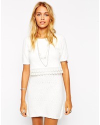 Asos Collection Double Layer Skater Dress With Crochet Detail