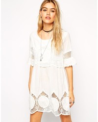 Asos Collection Reclaimed Vintage Smock Dress With Crochet