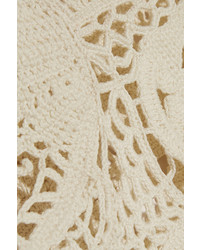 Saint Laurent Crocheted Cotton Mini Dress