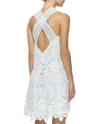 Alexis Lira Crochet Cross Back Dress White
