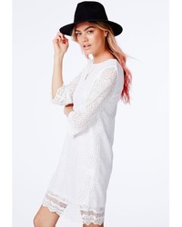 Missguided Diahanna White Crochet Shift Dress