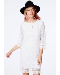 Missguided Diahanna White Crochet Shift Dress