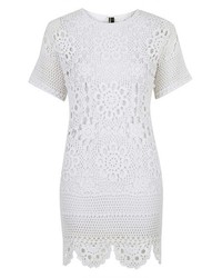 Topshop Short Sleeve Crochet Dress
