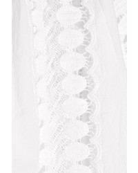 Miguelina Tabitha Off The Shoulder Crochet Paneled Cotton Voile Dress White