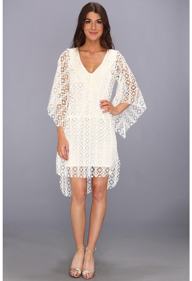 Dreamer Eyelet Crochet White Lace Robe –