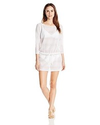 Anne Cole Boat Neck Crochet Lace Tunic Cover Up