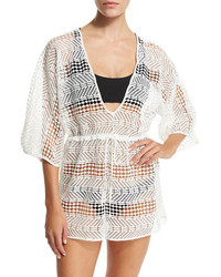 Milly Savona Crocheted Romper Coverup