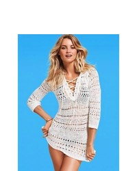 Victorias Secret Hooded Crochet Cover Up Sweater