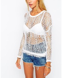 Asos Collection Sweater In Crochet Stitch