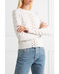 See by Chloe Crochet And Pointelle Knit Sweater
