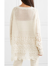 Jil Sander Crochet Knit Cotton Sweater