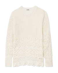 Jil Sander Crochet Knit Cotton Sweater