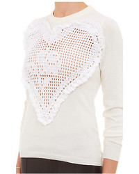 Michla Buerger Crocheted Heart Sweater