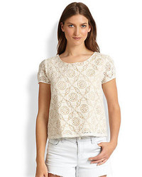 Joie Caisley Cotton Crocheted Top
