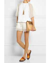 Chloé Cotton Jersey And Crocheted Lace Top