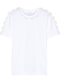 Simone Rocha Crochet Trimmed Cotton Jersey T Shirt