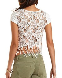 Charlotte Russe Chunky Lace Crochet Crop Top