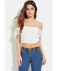 Forever 21 Crocheted Off The Shoulder Top