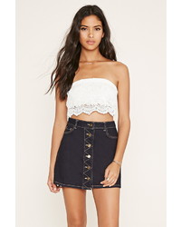 Forever 21 Strapless Crochet Crop Top