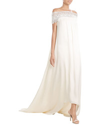 White Crochet Evening Dress