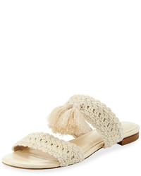 Joie Faina Crochet Flat City Slide Sandal White