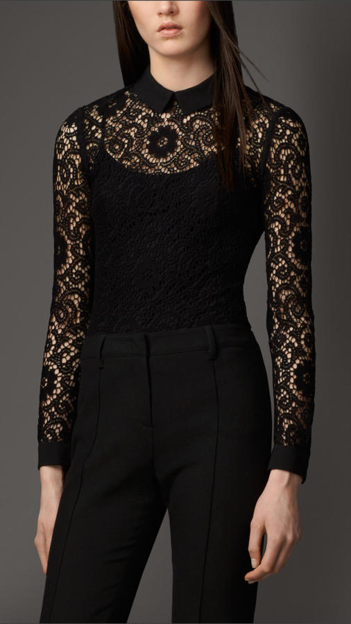 Burberry Crochet Lace Top, $795 | Burberry | Lookastic