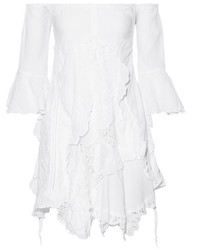 Anjuna Elvira Off The Shoulder Cotton Blend Gauze Mini Dress White