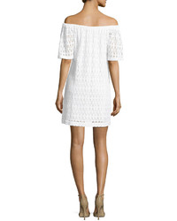 A.L.C. Ario Crocheted Off The Shoulder Dress White