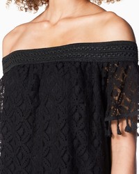 Charming charlie Crochet Off The Shoulder Dress
