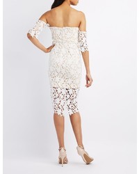 Charlotte Russe Crochet Overlay Off The Shoulder Dress