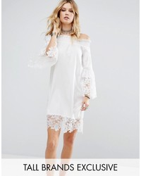 White Cove Tall Allover Lace Crochet Off Shoulder Dress