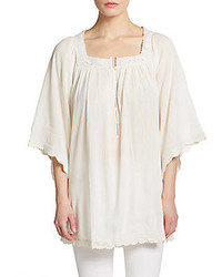 Calypso St. Barth Entina Cotton Peasant Blouse