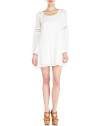 White Crochet Peasant Dress