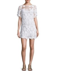 Miguelina Grace Crochet Overlay Coverup Dress Pure White