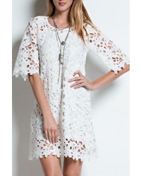 Easel White Crochet Dress