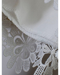 Choies White High Waist Crocheted Lace Shorts