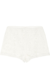 Chloé Crocheted Cotton Shorts White
