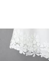 Floral Crochet Lace White Shorts
